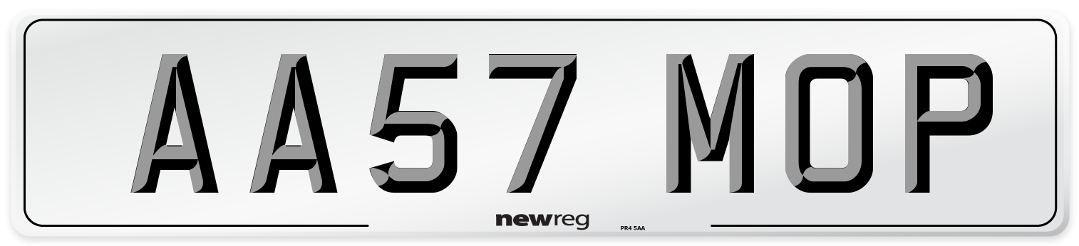 AA57 MOP Number Plate from New Reg